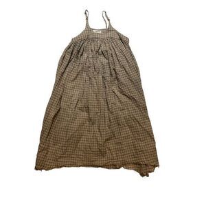 Tambere Kids Beige Checkered Sundress Spaghetti Strap Summer 5T‎  Casual Dress